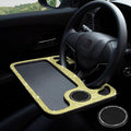eing Bling Auto Steering Wheel Desk, Laptop,Tablet, Notebook Car Travel Table, Food Eating Hook On Steering Wheel Tray, for Constant Travelers, Fits Most Vehicles Steering Wheels,Yellow