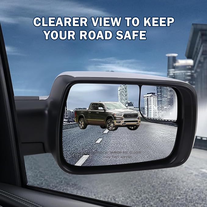 Right Passenger Side Mirror Compatible With 2019 2020 2021 2022 2023 2024 2025 2026 Ram 1500 With Power Folding Power Glass Heated Turn Signal Puddle Light Chrome Replace#68276500AH(8+2Pins)