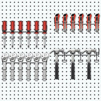 Ripeng 8 Pieces Pegboard Screwdriver Holders Peg Board Organizer Accessories Multi Ring Tool Holders Six Tool Organizer Racks