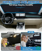 Sunshade for Bronco Sport Windshield Sun Shade for 2025-2021 Ford Bronco Sport 4Door Accessories Foldable Front Window Shield Cover Sun Visor Protector Block UV Rays