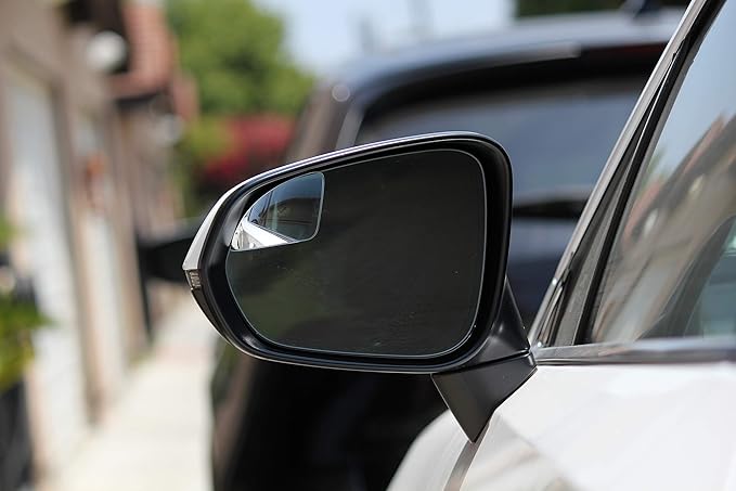 Superfan Blind Spot Mirrors for Cars by Safe View Company – Real Convex Glass for Clear Wide Angle Vision – Safer Lane Changes, Easy Stick-On, Weatherproof & Long Lasting Durability