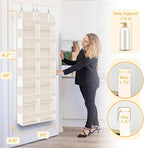 2 Pack Over The Door Organizer 6 Tiers, Extra Large Behind Door Storage of 12 Compartments, 80 lbs Weight Capacity Hanging St
