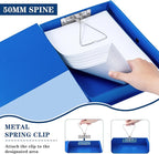 Storage File Boxes 6 Pack, Foldable File Boxes with Lid, 50mm Spine, Archives Cases with Magnetic Closure & Clip, Plastic Doc