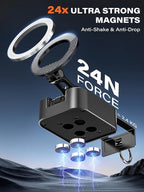 A2C 3-in-1 Magnetic Phone Holder for Gym, [20x N52] Strong Magnets Attach to Metal Surface, Portable Phone Mount for Garage Gym/Travel with Tray Table Clamp, Home Gym Accessories for Men Women Gifts