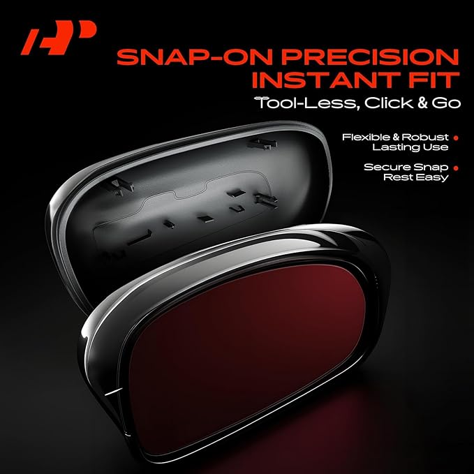 A-Premium Driver Side Rearview Mirror Cover Cap - Compatible with Chevy Chevrolet Equinox & GMC Terrain, 2018 2019 2020 2021 2022 2023 2024 - Replace # 23406417, Left Side Cap (Smooth Black)