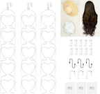 LINFIDITE 15 PCS Baseball Hat Rack Hanger Holder Organizer Multi Hook Wall Mounted Over Door Cap Display Storage Rack Cap Hol