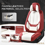 Coverado Seat Covers Full Set, 5 Seats Seat Covers for Cars, Waterproof Nappa Leather Car Seat Covers with Head Pillow, Seat 