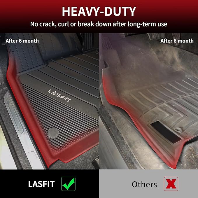 LASFIT Floor Mats for BMW 3 Series 2012-2018 320i 328d 328i 330e 330i 335i 340i M3 RWD & Sedan Only(Not for 335is, X-Drive, GT), All Weather TPE Custom Fit Car Liners 1st & 2nd Row Mat, Black