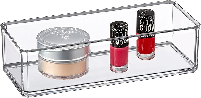 Amazing Abby - Glamour - Acrylic 1-Compartment Makeup Organizer, Transparent Plastic Lipstick Holder, Perfect Bathroom Vanity