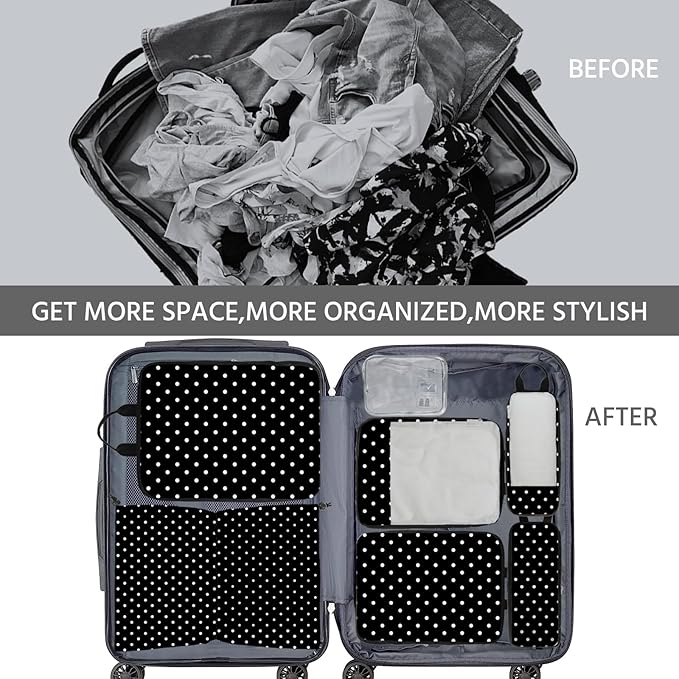 7 Pcs Compression Packing Cubes for Travel, Waterproof Suitcase Luggage Backpack Organizer with Toiletry Bag Travel Essential