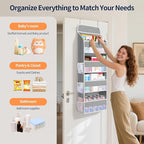 Yecaye Over The Door Organizer, Heavy Duty Hanging Organizers and Storage with 4 Large Capacity Pockets, Swing-Proof Behind T
