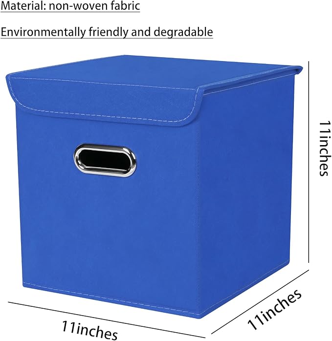 Closet Organizers Fabric Storage Bins With Lids Collapsible Cube Storage Organizer Basket With Handles,Storage Boxes for Clot