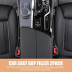 Car Seat Gap Filler- Universal Console Catcher to Prevent Items from Falling Between Seats and Console, Anti-Drop Organizer with Secure Fit (Beige)