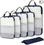 ECOHUB 6 Set Compression Packing Cubes, Lightweight Cruise Ship Vacation Travel Essentials, Durable Travel Accessories for Su