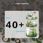 360 Rotating Makeup Organizer - Large Capacity Spinning Perfume & Cosmetic Skincare Holder for Vanity & Countertop (Gem Green