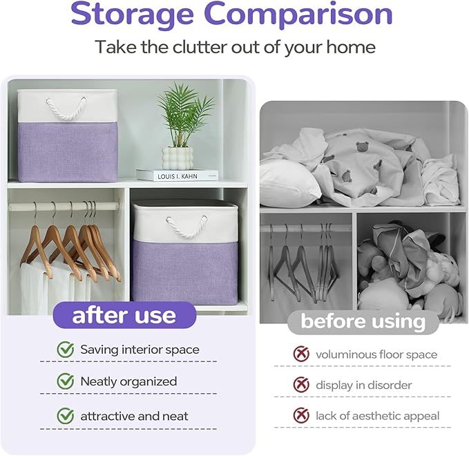 12 x 12 Inch Cube Storage Bins, 4 Pack Fabric Storage Basket with Handles, Foldable Boxes Organizer for Shelf Baskets for Hom