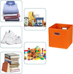 Black Fabric Cubby Storage Bins,13x13x13 Inches ,Cube Organizer Bin Foldable Storage Boxes with Dual Handles Fabric Organizer