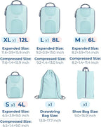 BAGSMART Compression Packing Cubes, 6 Set Packing Cubes for Suitcases, Lightweight Suitcases Organizers Bag Set & Compression
