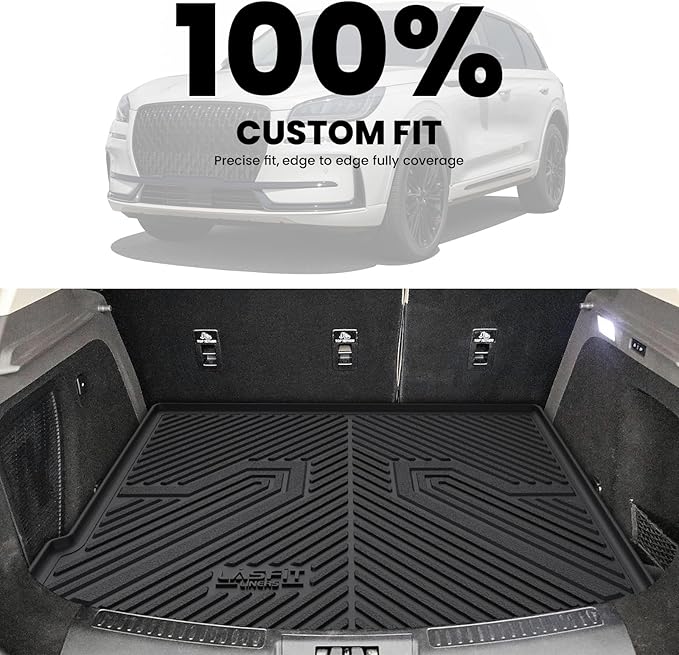 LASFIT Trunk Mat for Lincoln Corsair 2026 2025 2024 2023 2022 2021 2020, All Weather TPE Cargo Mats Custom Fit Cargo Liner Front & Rear Trunk Liner, Black, Easy to Clean