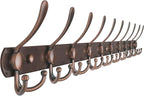 Dseap Coat Rack Wall Mount - 38” Long 10-Tri-Hooks Heavy Duty Coat Hanger Rail Wall Hooks for Hanging Coats Hats Clothing Clo