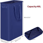 efluky Slim Laundry Basket, Narrow Laundry Hamper with Handles, Collapsible Dirty Clothes Hamper, Tall Laundry Bin for Laundr
