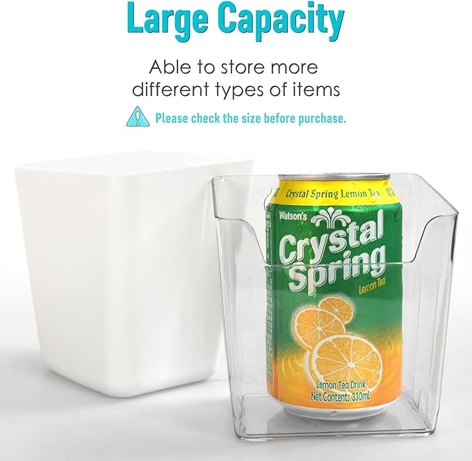 G.CORE Large Pegboard Cups Peg Board Storage Bin 6 Pack with Hooks, Square Box Shape Pegboard Cup Holder Accessories for Gara