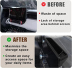 Muslogy Center Console Organizer Dash Storage Box Compatible with Chevrolet Colorado & GMC Canyon 2023-2025 2026 Dashboard Organizer Insert Behind Screen Interior Storage Accessories (Black)