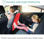 FH Group Faux Leather Back Seat Kick Protectors, Heavy Duty Car Kick Mats for Kids –2-Pack Back Seat Protector for Driver and