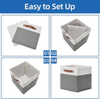 Temary Cube Storage Bins 4 Pack Storage Cubes 11?11 Fabric Storage Bins Foldable Cube Storage Baskets with Handles, Collapsib