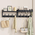 Evermagin 35" Coat Rack Wall Mount with Shelf, 4 in 1 Coat and Key Hanger with 13 Metal Hooks, Entryway Wall Mounted Shelf wi