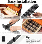 Vesici 80 Pcs Drawer Dividers Adjustable Plastic Organizer DIY Separators Storage Dividers for Socks, Underwear, Makeup, Tidy