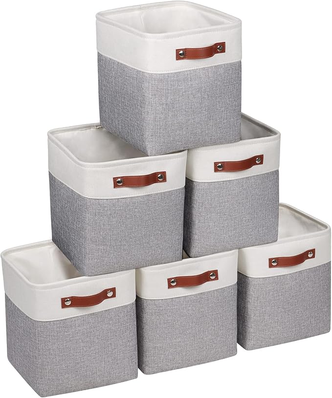 Kntiwiwo Fabric Storage Cubes 10.5”x10.5”x11” Cube Storage Bins for Closet Organizers and Storage Shelves Foldable Storage Bi