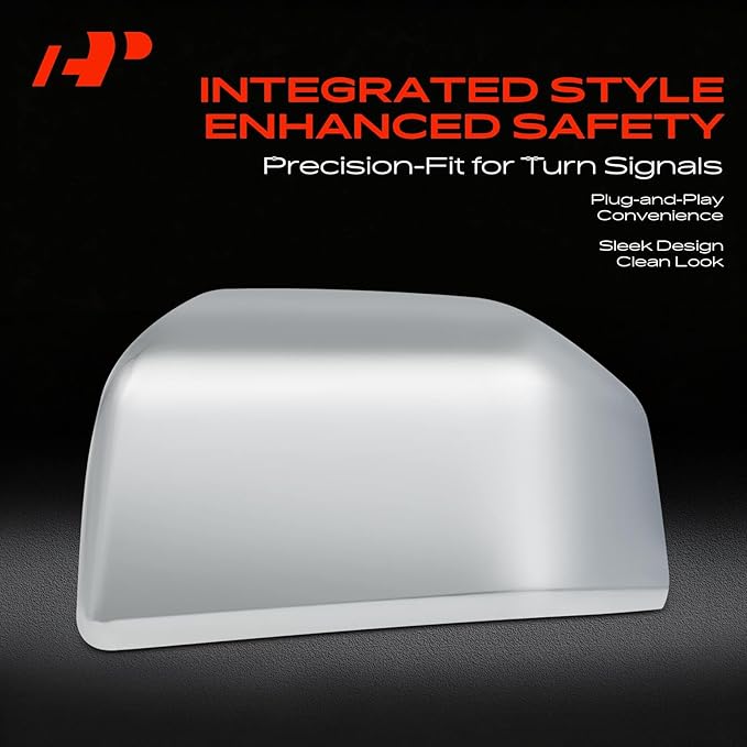 A-Premium Driver Side Rearview Mirror Cover Cap - Compatible with Ford F-150 F150 2015-2020 & Lincoln Navigator 2016-2017 - Chrome