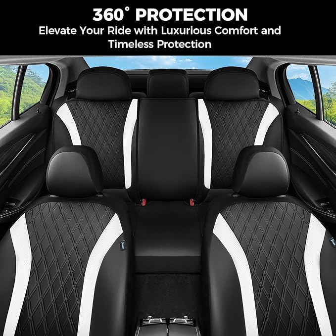 FLORICH Car Seat Covers Front Seat, Leather Seat Covers for Cars, Waterproof Car Seat Protector Breathable, Front Seat Covers