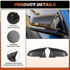 ACLONG Carbon Fiber Mirror Cover Caps Rearview Side Mirror Covers Compatible with BMW F20 F21 F22 F30 F31 F32 F36 F87 E84 GT 3GT X1 M2 M3-1Pair