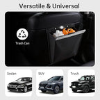 Leather Car Trash Can with Smart LED Light & Magnetic Closure, Hanging Car Trash Bag, Small Car Trash Can, Leak-Proof, Odor-Lock Car Trash Bin for Any Cars, Sedans, SUVs, Trucks, Black