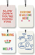 Cute Colorful Mental Health Air Freshener 4 Pcs, Boho Inspirational Positive Affirmation Gifts for Women Hanging Air Freshene