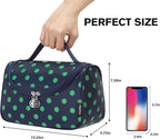 Yeiotsy Travel Cosmetic Bag for Women – Polka Dot Makeup Bag Organizer & Hanging Toiletry Bag