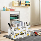 FANKANG Storage Bins, Nursery Hamper Canvas Laundry Basket Foldable with Waterproof PE Coating Large Storage Baskets for Kids