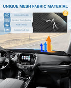 FIILINES Dash Cover for Chevrolet Traverse 2018–2023, Dashboard Mat Cover Sunshade Nonslip Mesh Protector No Glare Black