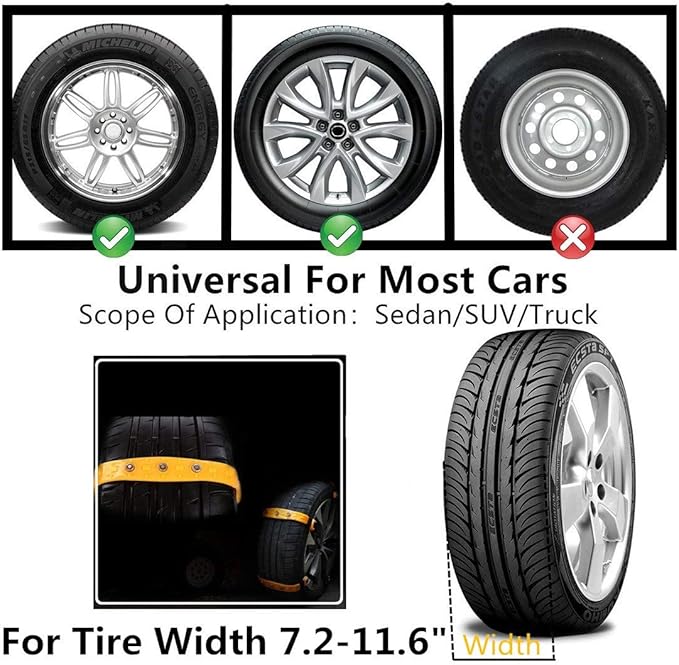 Snow Chains for SUV Car Anti Slip Adjustable Universal Emergency Thickening Anti Skid Tire Chain,Winter Driving Security Chai