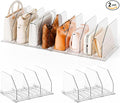 Yieach 2 Pack Acrylic Purse Organizer for Closet,Adjustable Purse Dividers and Handbags Storage Organizer,Clear Shelf Divider