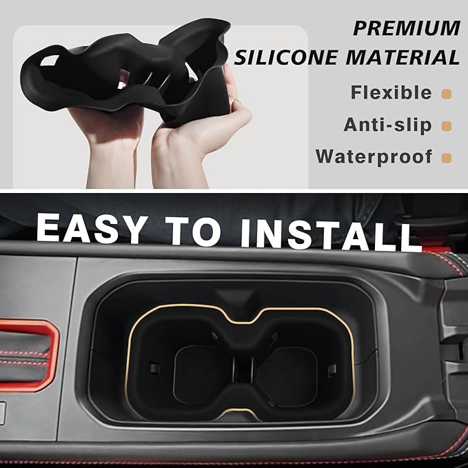 Muslogy Center Console Organizer & Cup Holder Insert 3PCS Set Compatible with 2025 2026 Nissan Kicks Armrest Box Divider Gear Shift Storage Pocket Drink Stopper (Console Tray& Side Pocket & CupHolder)