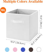 Lifewit Storage Cubes, Foldable Decorative Fabric Storage Baskets for Organizing Home Organizers with Handles for Shelves, Cl