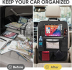 BALEINE Backseat Car Organizer, Back Seat Car Organizers and Storage, Kick Mats Back Seat Protector, Travel Accessories for Most Automotive (1 Pack, Black)