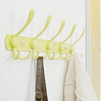 Dseap Coat Rack Wall Mounted - 5 Tri Hooks, Heavy Duty, Stainless Steel, Metal Coat Hook Rail for Coat Hat Towel Purse Robes 