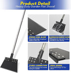 Ice Scraper for Driveway 65in Garden Flat Shovel Ice Chopper Heavy Duty Multi Weeding Shovel with 11in Spring Steel Blade Floor Scraper for Ice, Snow, Weed，Dirty, Moss, Driveway, Lawn Edging