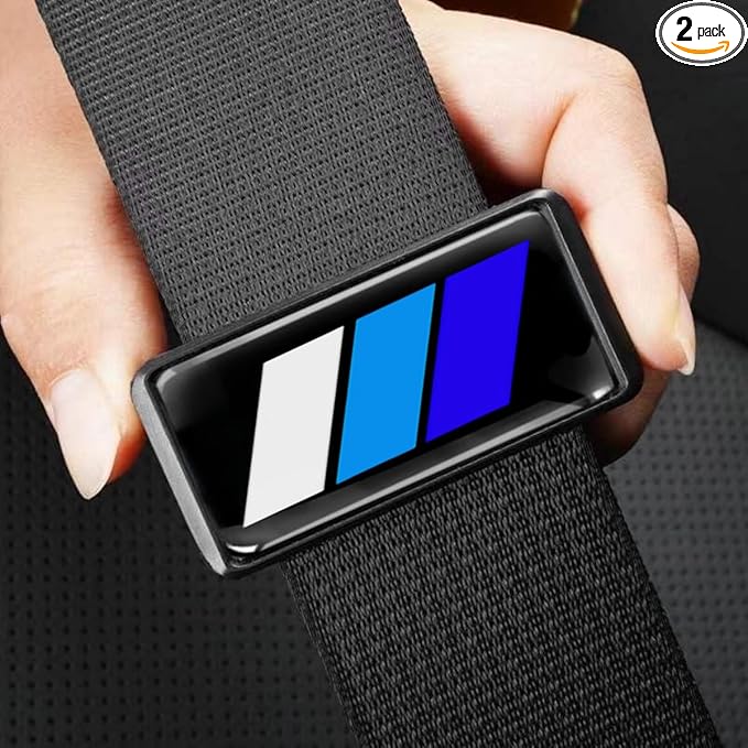 2PCS Tri-Color Car Seatbelt Adjuster for car Universal Car Seat Belt Pads Cover for More Comfortable Driving (B)
