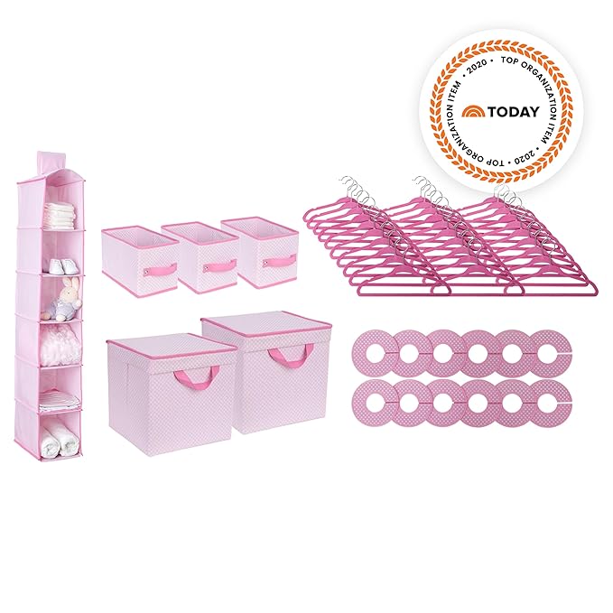 Delta Children Nursery Storage 48 Piece Set - Easy Storage/Organization Solution - Keeps Bedroom, Nursery & Closet Clean, Bar