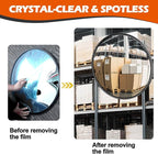 Wall Mounted Convex Mirror Wide Angle - Safety Blind Spot Mirror for Garage Driveway Warehouse Parking Lot, Traffic Security Surveillance, 360° Visibility (18" Black 1 Pack)
